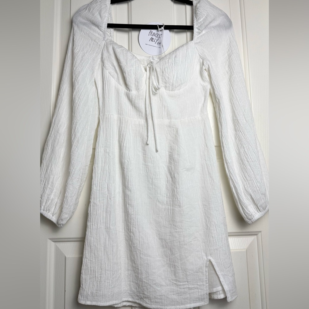 Princess Polly White Long-Sleeve Dress